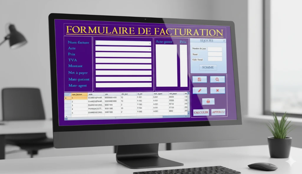 Images du totoriel TFC IMPLEMENTATION D'UN LOGICIEL POUR LA GESTION DE FACTURATION DANS UN HÔPITAL.